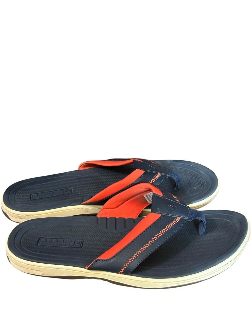 Sperry Men's Havasu Sport Sandal Navy & Orange Leather Upper size 12